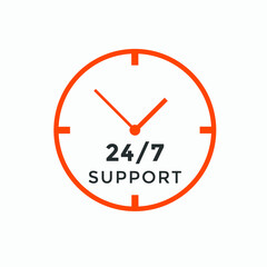 24 hours call center icon vector colorful | 24/7 support icon sign button | call center symbol icon template
