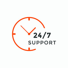 24 hours call center icon vector colorful | 24/7 support icon sign button | call center symbol icon template
