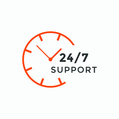 24 hours call center icon vector colorful | 24/7 support icon sign button | call center symbol icon template
