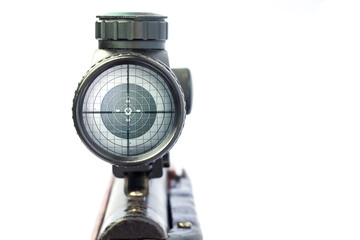 rifle target view isolated on White Background. - obrazy, fototapety, plakaty