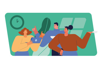 three teamworkers business persons