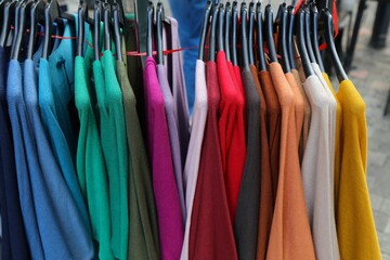 Colorful cardigans rack