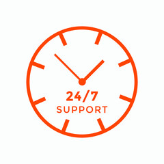 24 hours call center icon vector | 24/7 support icon sign button | call center symbol icon template colorful
