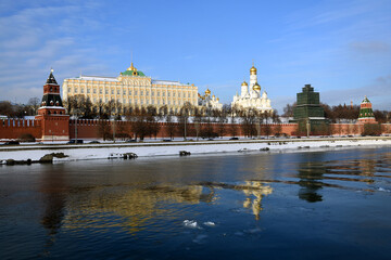 Obraz premium Moscow Kremlin architecture in winter. 