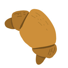 Illustration of a fresh croissant in warm orange tones