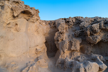 Fototapeta na wymiar Limestone Formations on Fuerteventura, Spain