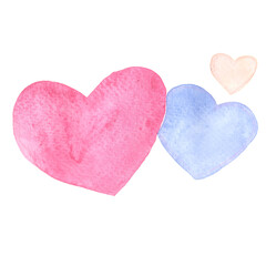Circle banner with heart watercolor background for decoration on Valentine's day.