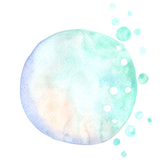 Watercolor bubble banner background for decoration on aquatic concept.