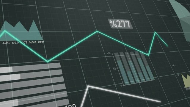 Business diagram with charts numbers. Financial background.