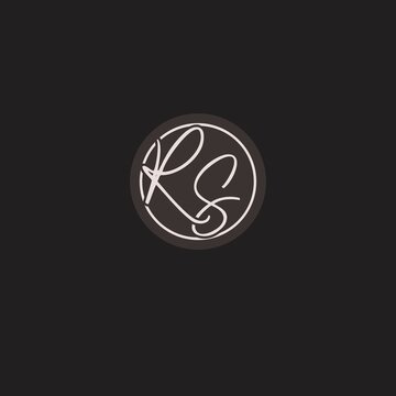Initials RS logo monogram with simple circle line style