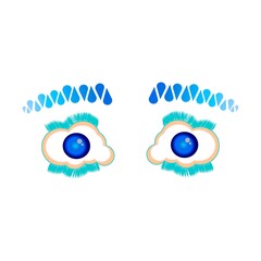 Surrealism. Eyes in the form of clouds with eyebrows in the form of raindrops.