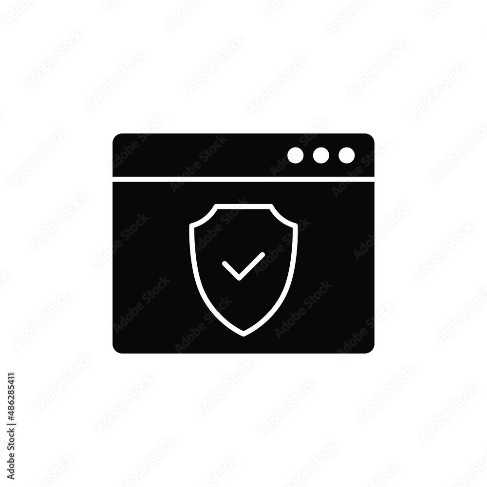 Aufkleber computer data protecting icon. browser protect. internet online security icon vector