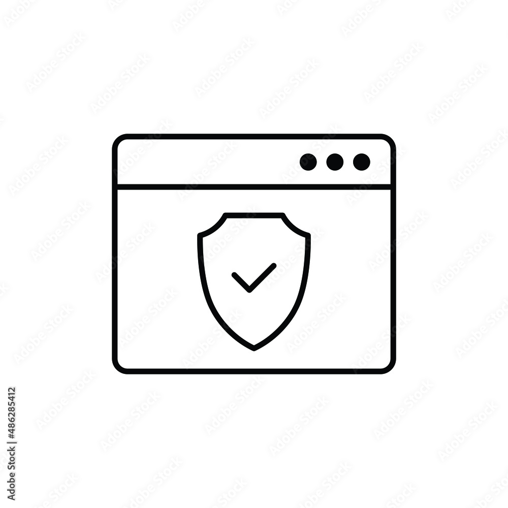 Poster computer data protecting icon. browser protect. internet online security icon vector