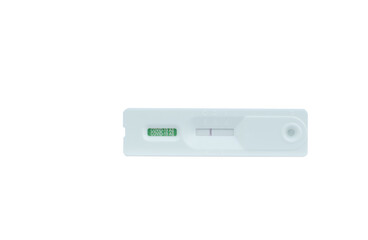 Covid-19 negative test result with (ATK) SARS CoV-2 rapid antigen test kit isolated on white background. Ideas for controlling the 2019 coronavirus epidemic