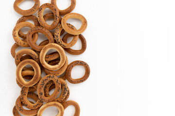 bagel with poppy isolated on white background