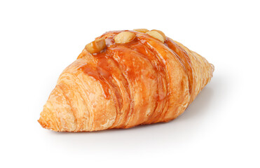 Fresh tasty croissant isolated on white background with clipping path, French pastry, Delicious.