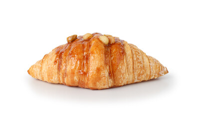 Fresh tasty croissant isolated on white background with clipping path, French pastry, Delicious.