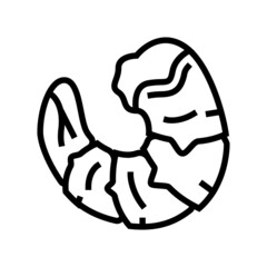 prawn seafood line icon vector. prawn seafood sign. isolated contour symbol black illustration