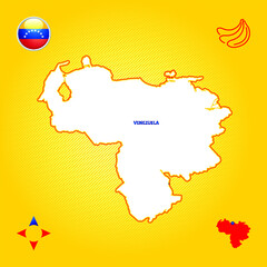simple outline map of venezuela