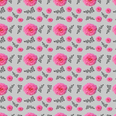 Nahtlose Textur mit Rosen und Blättern