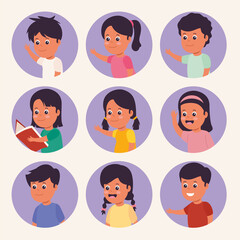 round frames with kids