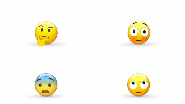 Set of Thinking Emoji Loop and transparent background in alpha 32bit ProRes