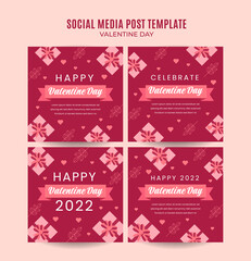 Fototapeta na wymiar Happy Valentine day. Celebrated in February. Social media post, Poster, web banner, space area and background