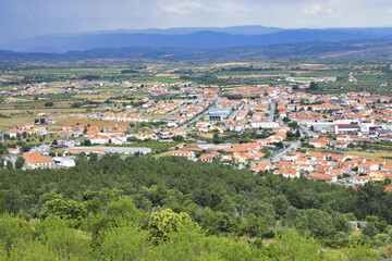 Fototapeta na wymiar View over the countryside and Castelo Rodrigo village, Serra da Estrela, Beira Alta, Portugal