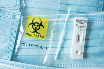 Positive test result on sars cov 2 antigen home testing kit card.