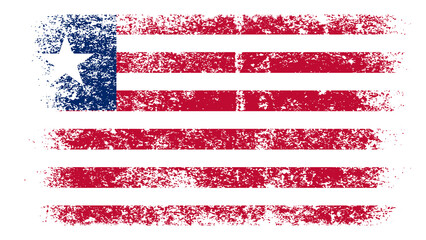 Liberia Flag Distressed Grunge Vintage Retro. Isolated on White Background