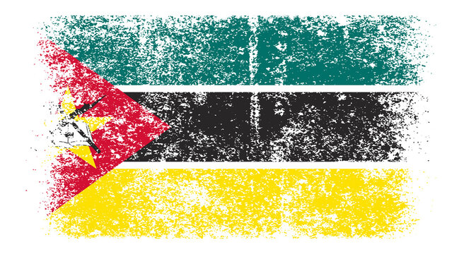 Mozambique Flag Distressed Grunge Vintage Retro. Isolated on White Background