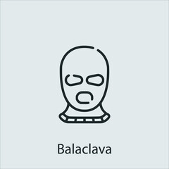 balaclava icon vector icon.Editable stroke.linear style sign for use web design and mobile apps,logo.Symbol illustration.Pixel vector graphics - Vector