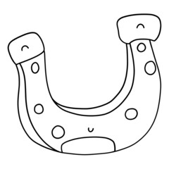 ST Patrick day horseshoe hand drawn outline design-SVG illustration for web, wedsite, application, presentation, Graphics design, branding, etc.