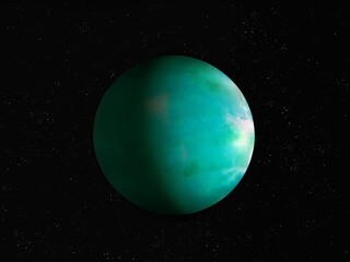 Exoplanet with a solid surface, water and oxygen. Planet is a candidate for colonization. Best conditions for life on an alien planet. 