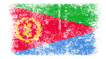 Eritrea Flag Distressed Grunge Vintage Retro. Isolated on White Background