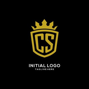 Initial CS logo shield crown style, luxury elegant monogram logo design