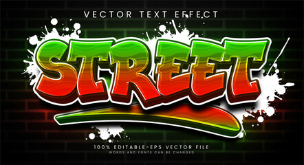 Street editable text style effect with gradient colors, fit for street art theme.