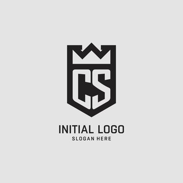 Initial CS logo shield shape, creative esport logo design