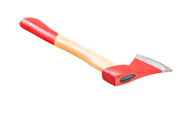 Iron axe isolated on white background with clipping paths.
