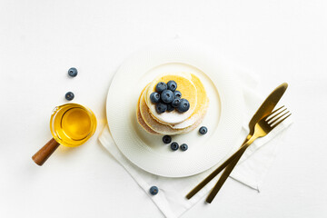Japanese pancakes on a white background