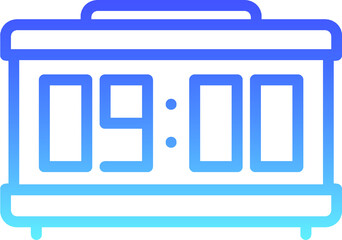 Digital Clock Line Gradient