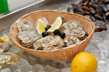 Oysters and mussels on ice