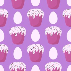 Easter cake seamless pattern for wallpaper and fabrics and packaging and gifts and cards and linens and kids