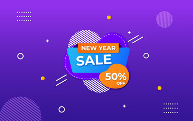 New year sale banner, sale banner promotion template design