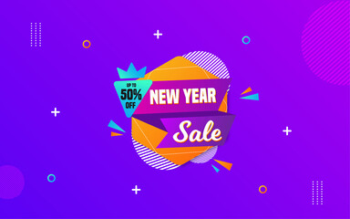 New year sale banner, sale banner promotion template design