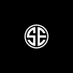 letter SE logo design vector template isolated on black background