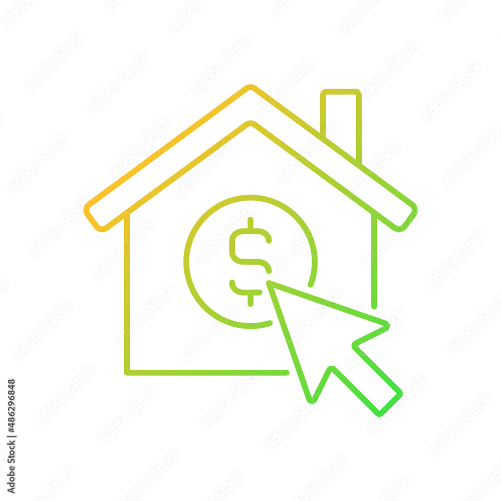 Aufkleber property search website gradient linear vector icon. internet platform for real estate seeking. prop