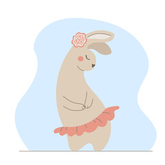 Nice cartoon shy rabbit girl.