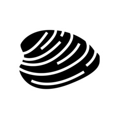 ocean quahog clam glyph icon vector. ocean quahog clam sign. isolated contour symbol black illustration