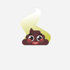 Poop emoticon, Shit icon, smiling face, vector illustration